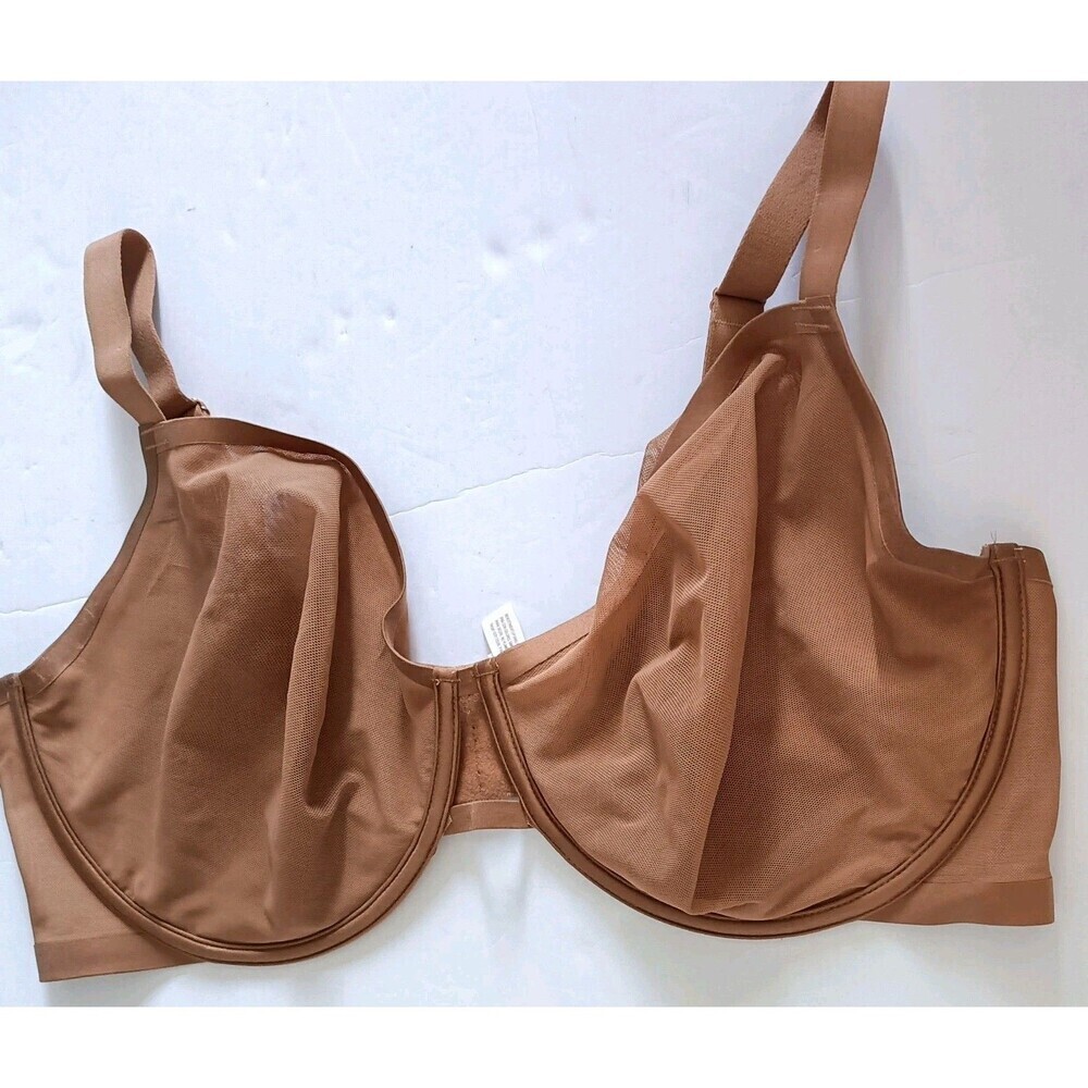 Auden Mesh Unlined Bra Size  44DDD Mocha Brown Full Coverage Underwire